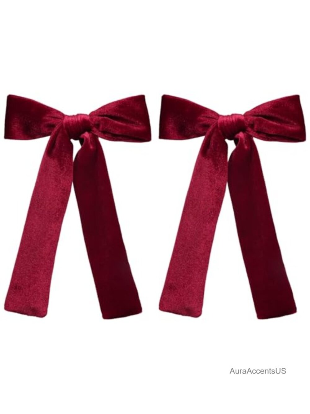 Velvet Ribbon Hair Bows Alligator Clips Long Tail Ponytail Accessory